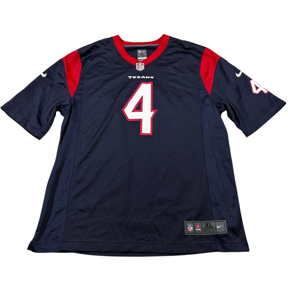 Nike NFL Houston Texans Deshaun Watson 4 Jersey Mens XL Navy Blue Red